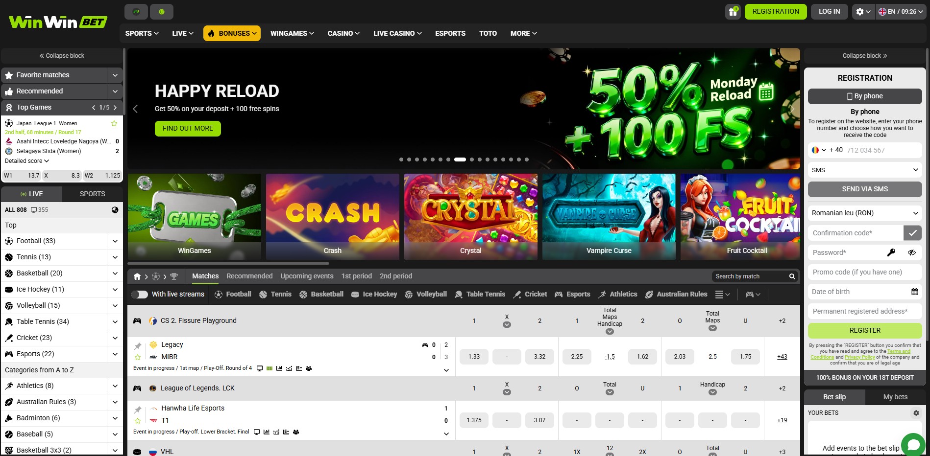 WinWinBet Casino Screenshot 4