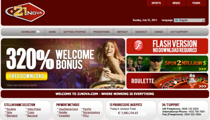 21 Nova Casino Review Header