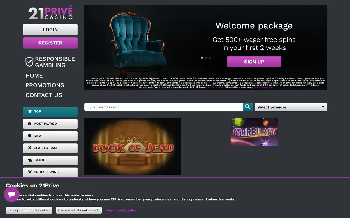 21 Prive Casino Review Header