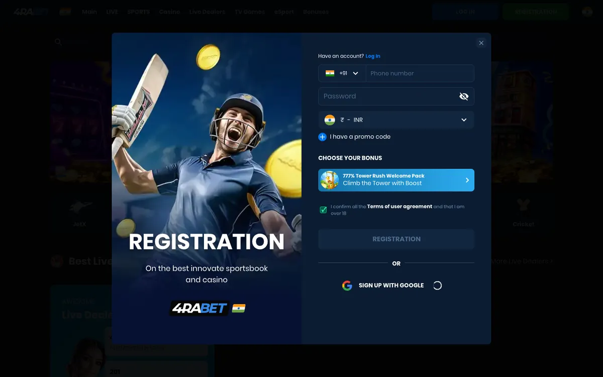 4raBet Casino Review Header