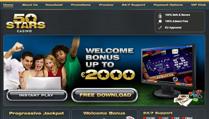 50 Stars Casino Review Header
