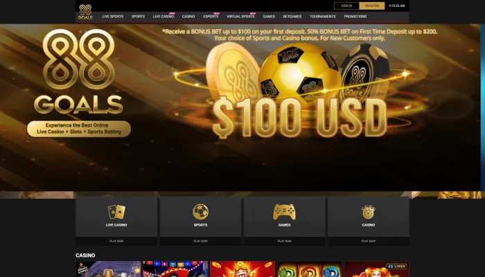 88Goals Casino Review Header