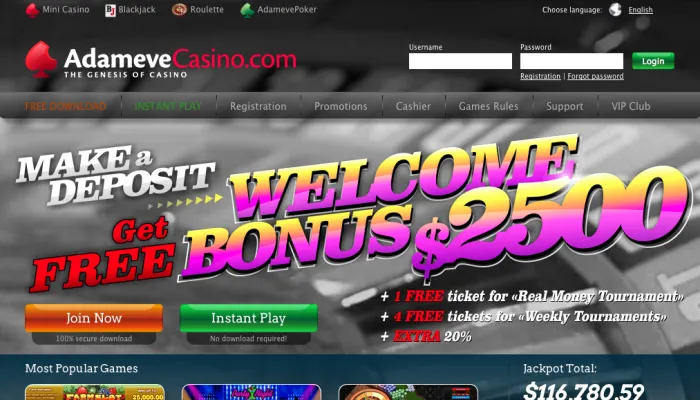 Adameve Casino Review Header