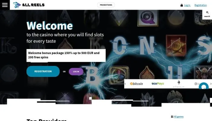 AllReels Casino Review Header