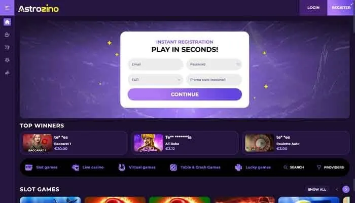 Astrozino Casino Review Header