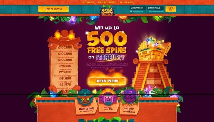 Aztec Wins Casino Review Header