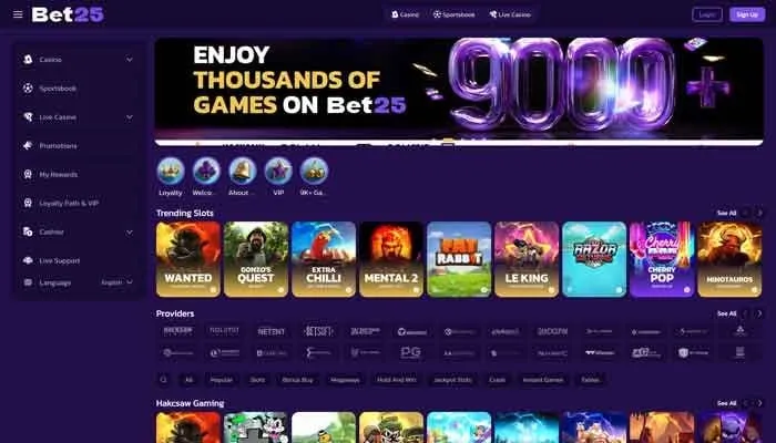 Bet25 Casino Review Header