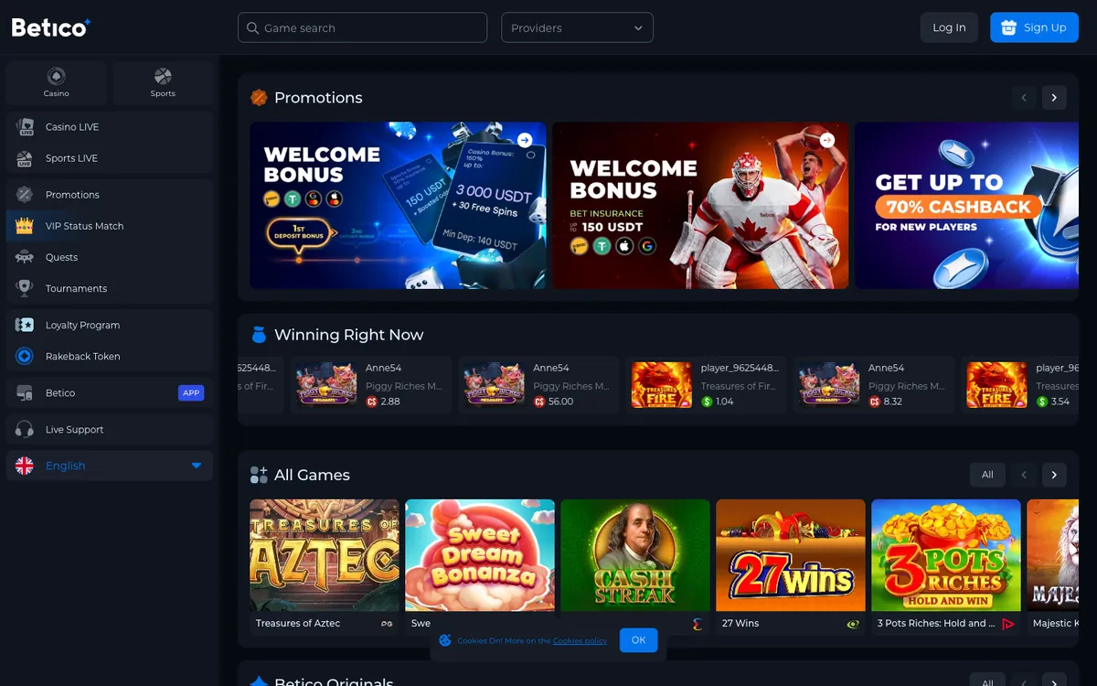 Betico Casino Review Header