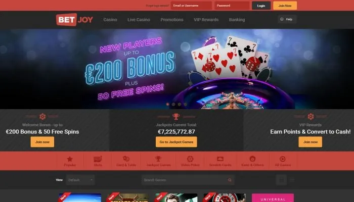 BETJOY Casino Review Header