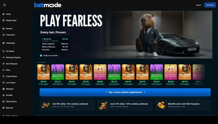 BetMode Casino Review Header