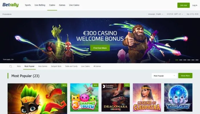 BetRally Casino Review Header