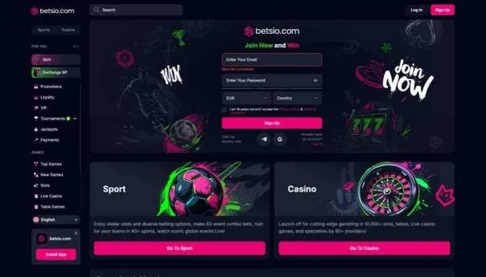 Betsio Casino Review Header
