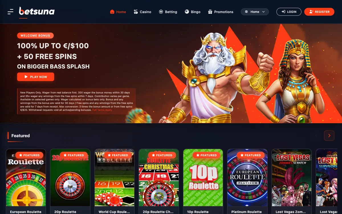 Betsuna Casino Review Header