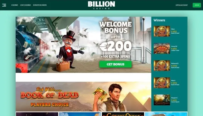 Billion Casino Review Header