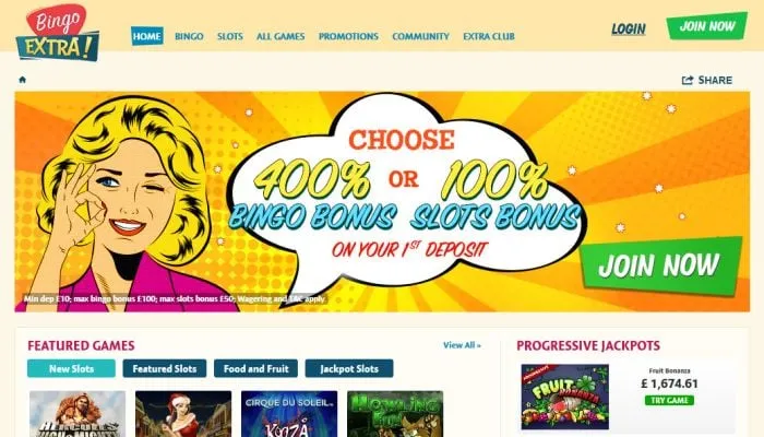 Bingo Extra Casino Review Header