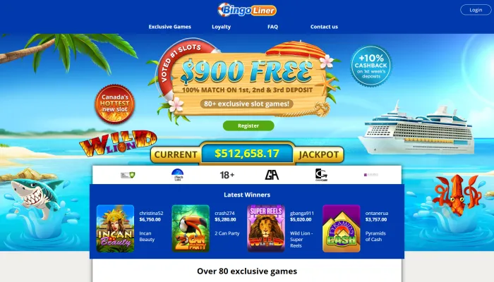 Bingo Liner Casino Review Header