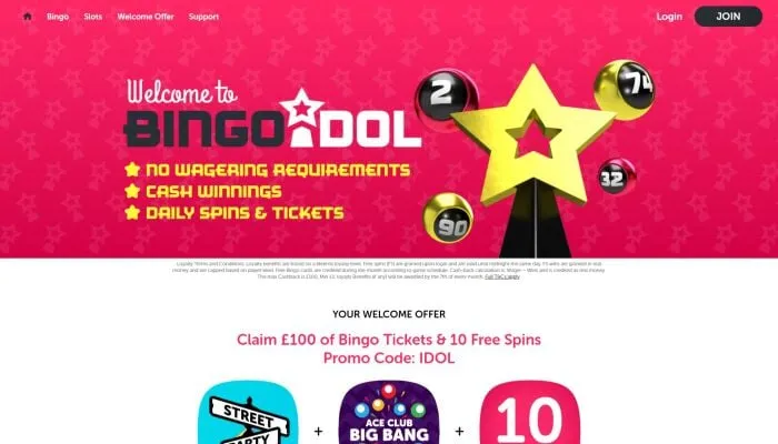 BingoIdol Casino Review Header
