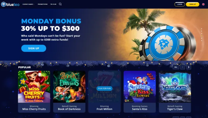 BlueLeo Casino Review Header