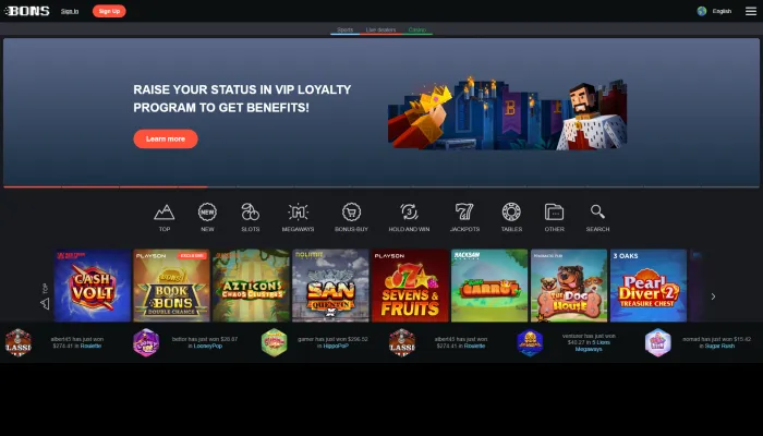 Bons Casino Review Header