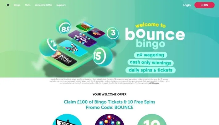 Bounce Bingo Casino Review Header