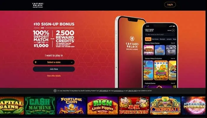 Caesars Palace Casino USA Review Header