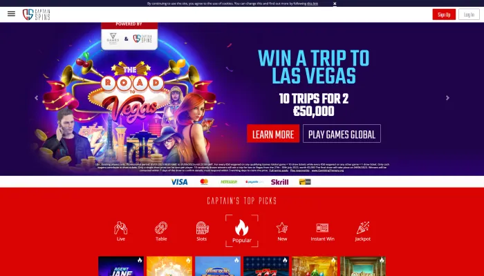 Captain Spins Casino Review Header