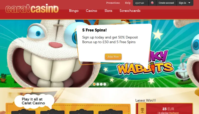 Carat Casino Review Header