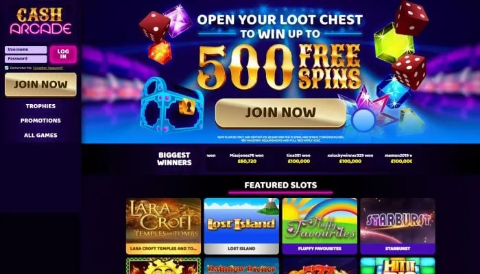 Cash Arcade Casino Review Header