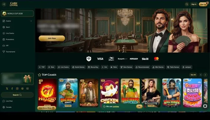 Cash Lounge Casino Review Header