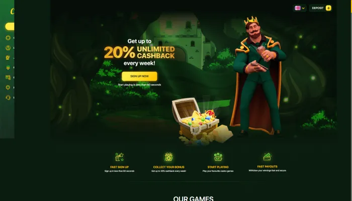 Cashback Casino Review Header
