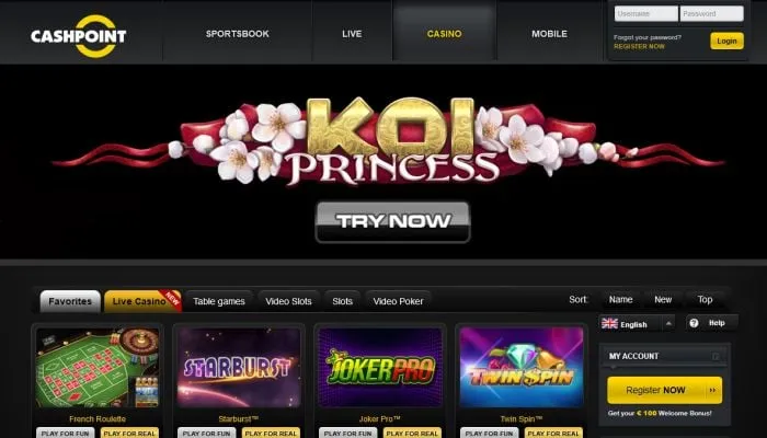 CASHPOINT Casino Review Header