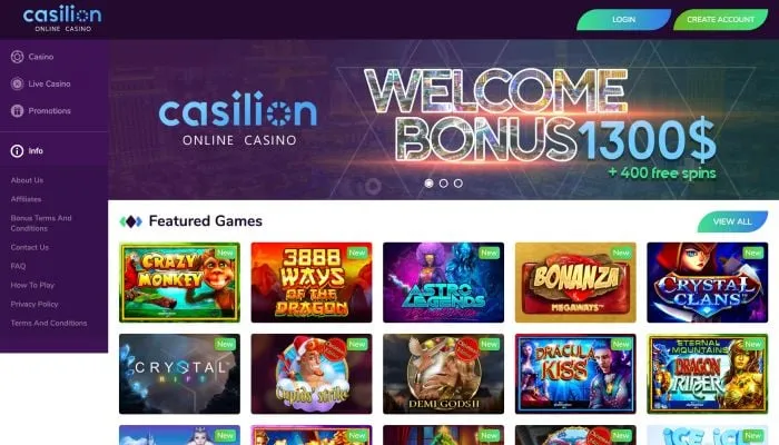 Casillion Casino Review Header