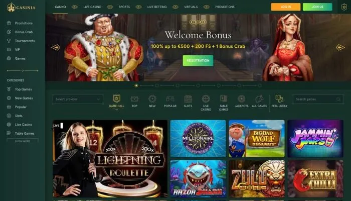 Casinia Casino Review Header