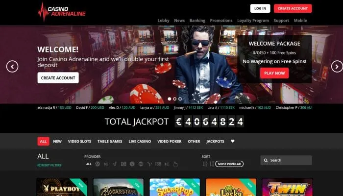 Casino Adrenaline Review Header