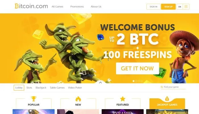 Casino Bitcoin.com Review Header