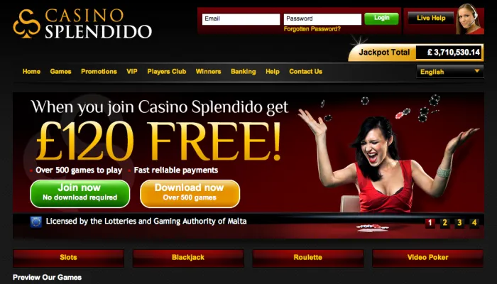 Casino Splendido Review Header