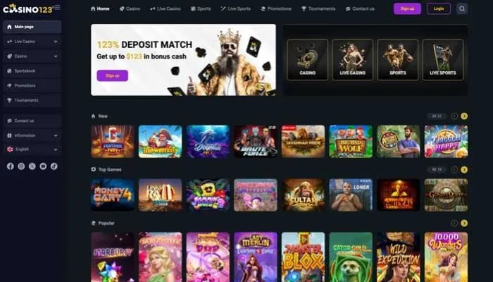 Casino123 Review Header