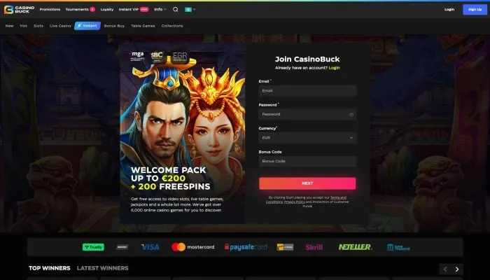 CasinoBuck Review Header