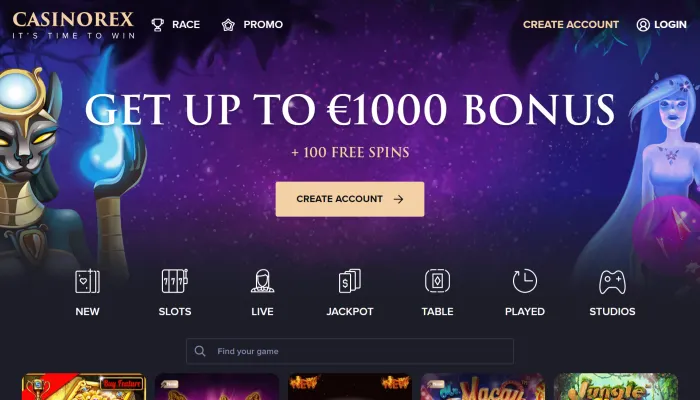 CasinoRex Review Header