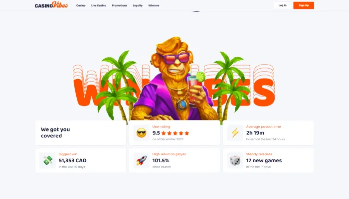 CasinoVibes Review Header
