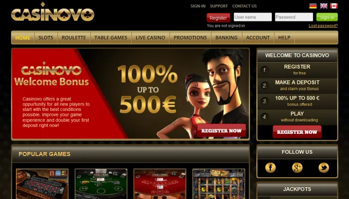 Casinovo Casino Review Header
