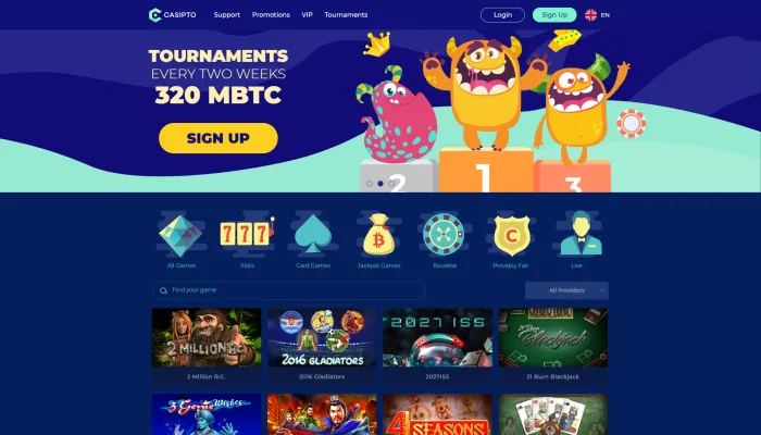 Casipto Casino Review Header