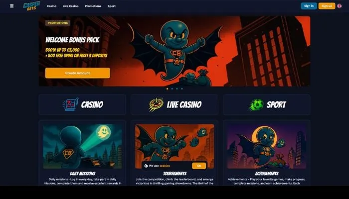Casper Bets Casino Review Header