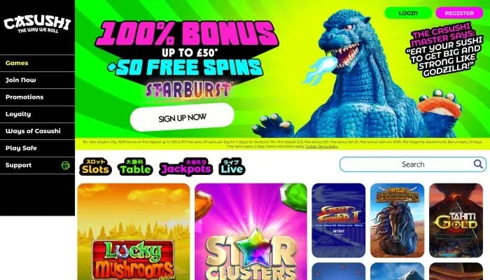 Casushi Casino Review Header