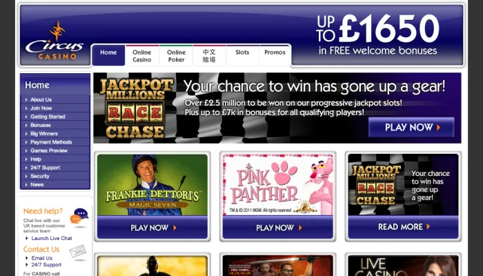 Circus Casino Review Header