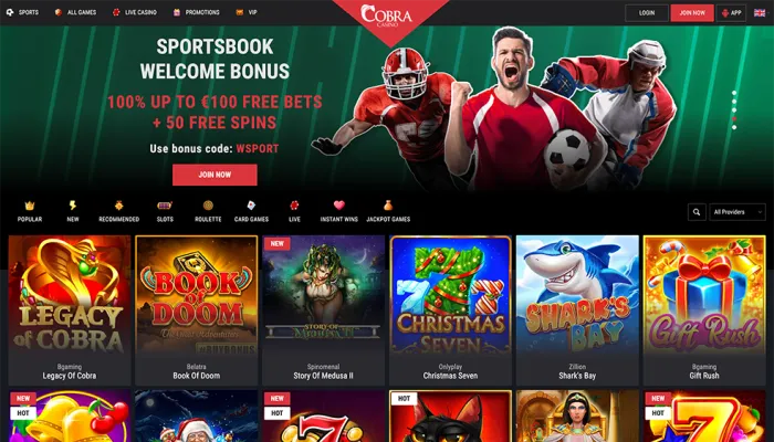 Cobra Casino Review Header