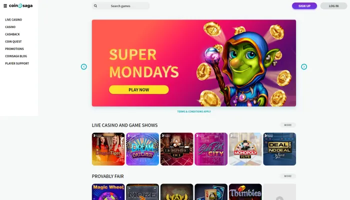 CoinSaga Casino Review Header