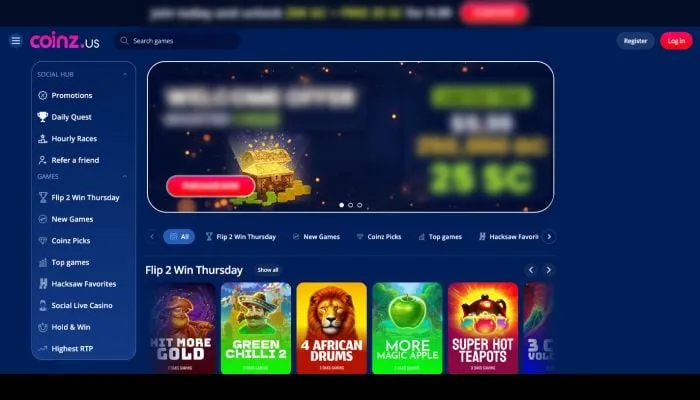 Coinz.us Casino Review Header