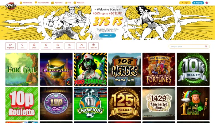 ComboSlots Casino Review Header
