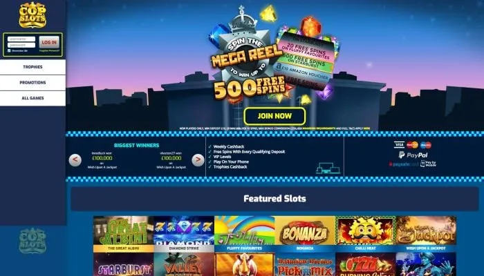 Cop Slots Casino Review Header